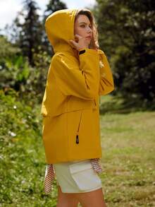 INAWLY Solva 女式户外徒步三合一可拆卸内衬羊毛夹克 - 橘色 - 查看 5