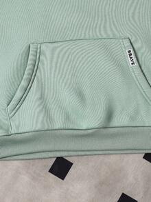 Sudadera ligera de color gris sólido casual para adolescentes/adolescentes hombres en otoño e invierno - verde menta - Ver 5