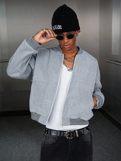 Street Life Men's Fashionable Casual Zip-Up Baseball Jacket, Autumn/Winter