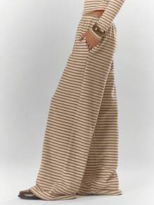 MUSERA Quần ống rộng cạp thấp kẻ sọc, thoải mái, dễ thương, phong cách thường ngày, thích hợp cho quán cà phê hoặc câu lạc bộ mùa hè. - Nhiều màu - Xem 3