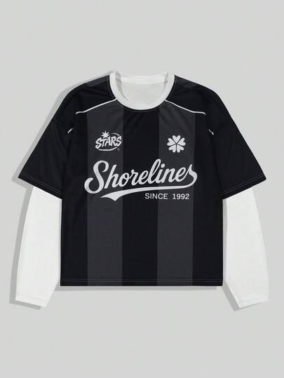 Prep Camiseta de manga larga con estampado para hombre