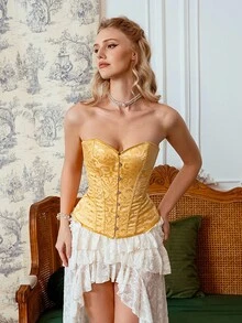 Myrelith 1pc Women's Fashionable French Bandeau Shapewear Top - Gold - View 6