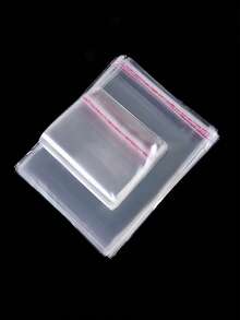 100pcs Large And Small Self-Adhesive Seal Clear Opp Bags, Reusable Sealable Plastic Cellophane Bags, Rangement,Anniversaire,Gourde,Mariage,Suitable For Large-Scale Packaging Of Small Gifts, Party Favors And Toys, Suitable For Items Of Different Sizes