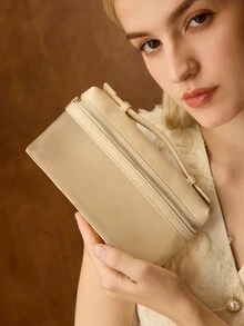 MOTF PREMIUM PU LEATHER ZIPPER TOP HANDLE BAG - Butter Yellow - View 7