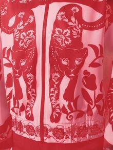 CAJUNI Women's Boho Resort Black & White Leopard, Peony Floral Print, Autumn/Winter High Neck Long Sleeve Zip-Up Lightweight Resort Jacket