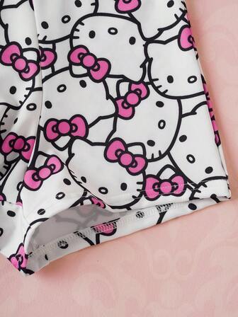 HELLO KITTY AND FRIENDS | SHEIN Herrboxershorts med söta tecknade mönster och bokstäver i kontrastfärg, resår i midjan, bekväma
