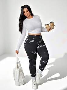 Auralis Leggings de sport sans couture pour femmes de grande taille avec taille levée, imprimé marbré, pantalons de survêtement, joggers d'hiver pour femmes, pantalons de survêtement d'hiver pour femmes - Multicolore - Voir 5