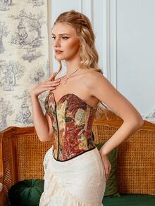 Myrelith 1pc Women's Printed Waist & Back Shaping Top - Multicolor - View 6