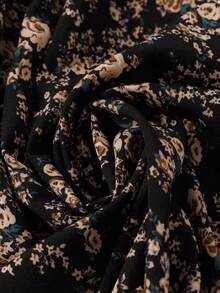 EMERY ROSE فستان طويل كاجوال أنيق بياقة V للنساء كبيرات الحجم، ملابس نسائية ماكسي للربيع/الخريف