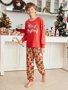 Tween Boy Christmas Print Long Sleeve & Long Pants Pajama Set - Multicolor - View 4