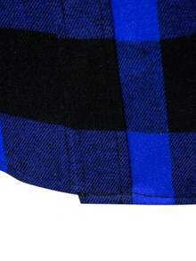 Manfinity Homme Herr Casual Basic Rutig Mönstrad Långärmad Skjorta, Blå Flanell Blå Och Svart Skjorta, Höst - Multifärgad - Visa 3