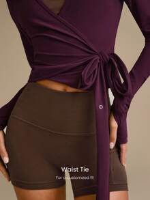 GLOWMODE FeatherFit™ Split Decision 二合一双面穿 柔软弹力吸汗系腰长袖上衣 瑜伽普拉提工作室日常休闲装 - 櫻桃可樂 - 查看 5