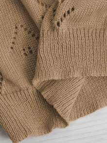 EMERY ROSE Große Größen Lässiges, einfarbiges Strickoberteil mit V-Ausschnitt, Cut-Out