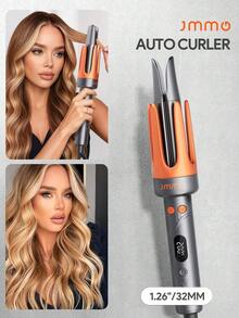 JMMO HAIR One-Touch Instant Hair Curler, Electric Automatic Curling Iron, 32mm Large Wave Curls, 4 Adjustable Temperatures, Fast Heating & 2-Way Rotation, Auto Shut-Off, Anti-Scald, Curly Hair For Hair Styling Graduation Birthday Holiday Graduation Birthday Holiday Holiday Summer Fall Autumn Women Makeup Cosmetic Wedding Party Beach Travel Camping Outdoors School Campus, Easy To Use-EU Plug