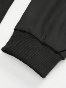 Manfinity Homme 男士休闲鸟纹拉链夹克，秋季 - 黑色 - 查看 5