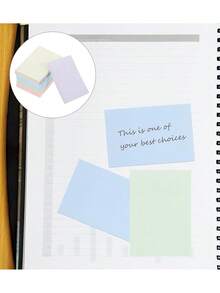 5 张彩色矩形固体便签