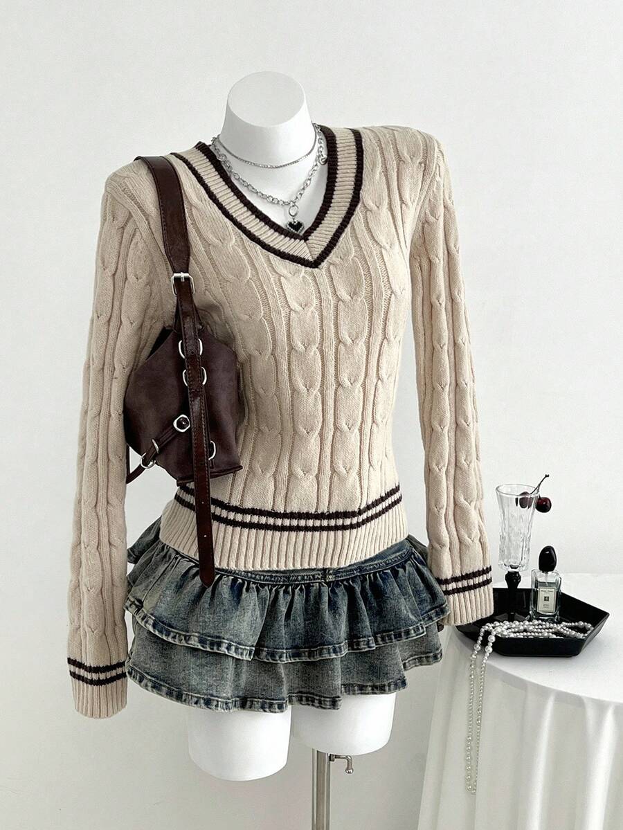 Elamini 女士休闲甜心领心形领针织毛衣 - 彩色 - 查看 1