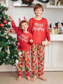 Tween Boy Christmas Print Long Sleeve & Long Pants Pajama Set - Multicolor - View 5
