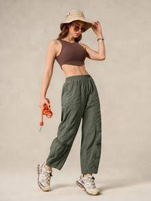 OutZeal Women Sports Pants Camping Hiking Travel Water-Resistant Mesh Design With Side Pocket - Army Green - View 10