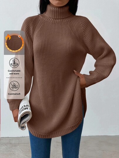 SHEIN Women's Plain Minimalist Turtleneck Long Sleeve Sweater,Jumper,Cream Jumper,Jumpers,Black Jumper,Womens Jumper,White Jumper,Women's Jumper,Women's Jumpers,Winter Clothes