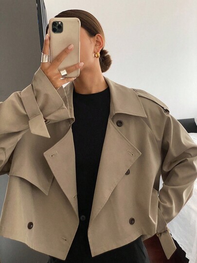 Livesso Abrigo corto casual de mujer, chaqueta de nueva llegada para otoño