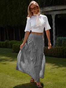 COSMINA 女士休闲通勤格子长裙