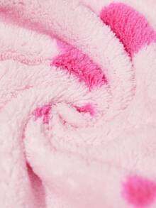 Mean Girls X SHEIN 1pc Pink "Bad Girl" Bathrobe, Soft & Highly Absorbent Material, Heart Print, Suitable For Swimming, Bathing, Beach