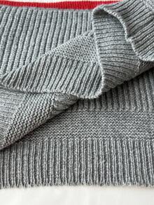 Elamini 女士休闲国旗图案提花针织毛衣，秋冬