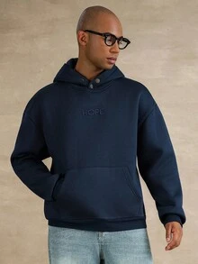 STYNVO sweat-shirt à capuche casual pour hommes avec poche brodée, sweat-shirt à capuche bleu marine, sweat-shirt à capuche pour homme, pour l'automne - Noir - Voir 4