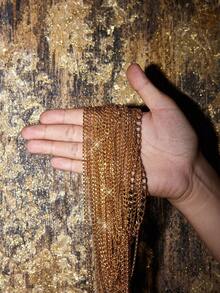 BamGleam Shiny Gold Backless Music Festival Party Queen Clubbing Top For Women Metal Chain Sexy Party - Gold - View 6