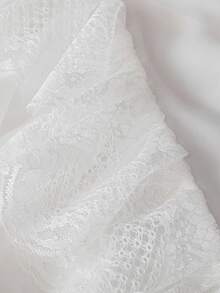 Lyrianda Solid Color Princess Style Sweet Cute Elegant Waist Cinched Lace Patchwork Dress