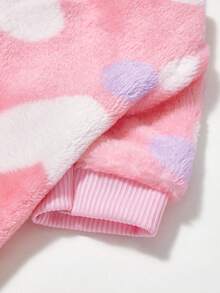 PETSIN 1 Pc Pink Flannel Heart Print Warm Crew Neck For Pet Dog Cat, Universal - Multicolor - View 3