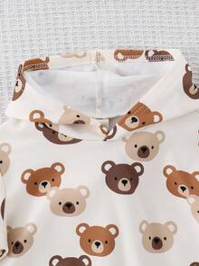 Cozy Pixies 2 Stücke/Set Baby Jungen/Mädchen Cartoon Bär Pullover Sweatshirt und Jogginghose Set, bequem, vielseitig, modisch, lässig, geeignet für Innen, Außen, Alltag, Sport, Spiel, Party, Feiertage, Herbst/Winter