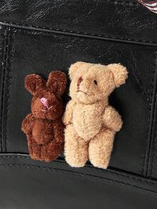 ROMWE Grunge Punk Lace Bear Small Card Bag - Black - View 3