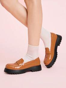 CUCCOO DOLLMOD Women's Thick Sole Cute Classic Fashion Versatile Lolita Style Platform Loafers, Brown, Autumn/Winter - Brown - View 4