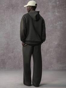 STYNVO Men's Letter Graphic Casual Loose Fit Hoodie & Pants Set, Fall Clothes Winter