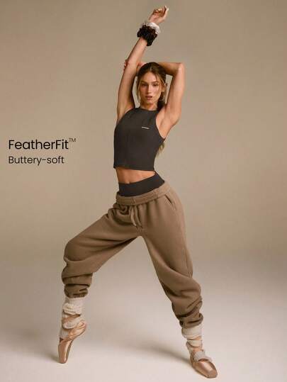 GLOWMODE FeatherFit™ Active Edge Soft Stretchy Sweat-Wicking Seam Detailing Removable Cups Crewneck Active Tank Top Low Impact Daily Casual Yoga Active Wear