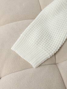 Tween Girl Solid Stand Collar Sweater And Knit Pants Set  Girls Sweater Sets Girl Sweater Pants Set Girl Knit Set Women Sweater Pants Set - Beige - View 4