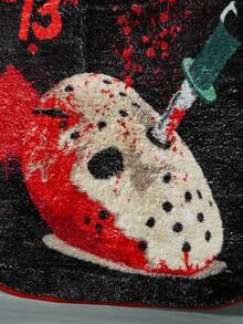 Friday the 13th X ROMWE Graphic Pattern Thickened Faux Cashmere Cartoon Pattern Blanket - Multicolor - View 2