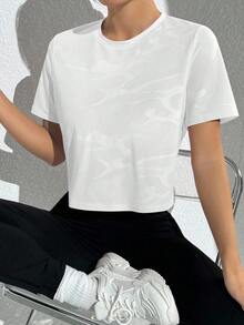 Easithlete 3pcs/Set Mesh Patchwork Casual Comfortable Sports T-Shirts Yoga Tops Athleisure Tops 3 Packs Tops - Multicolor - View 4