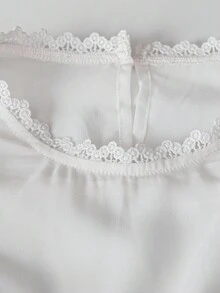 Lyrianda Solid Color Princess Style Sweet Cute Elegant Waist Cinched Lace Patchwork Dress