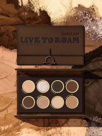 Live To Roam Palette 8 Colori Shimmer Matte Eyeshadow Palette Nude Metallic Ombretto Uniformemente Pigmentato E Sfumabile Ombretto Marrone Natalizio Brillantini Marchio Bellezza Trucco Cosmetico Per Donne Ragazze Perfetto Per Autunno Inverno Ideale Per Y2K Elegante Moda Adatto Per Compleanno Natale Presente Festa Pronto Migliore Colore