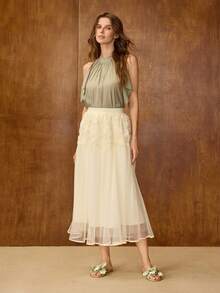 MOTF STEREO FLORAL SQUARE TOE FLAT SANDALS FOR CHRISTMAS - Green - View 10