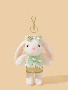 POKOJA LAND 1 个 13 厘米奶油白色毛绒兔子钥匙扣 - 可爱垂耳兔毛绒装饰，柔软天鹅绒挂饰，适合情人节和生日，家居汽车包饰物配件 - 彩色 - 查看 3