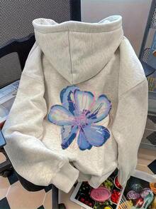 SHEIN 少女休闲印花宽松舒适卫衣，适合秋冬季节穿着，印花卫衣，夏季卫衣，Y2K动漫卫衣 - 彩色 - 查看 1