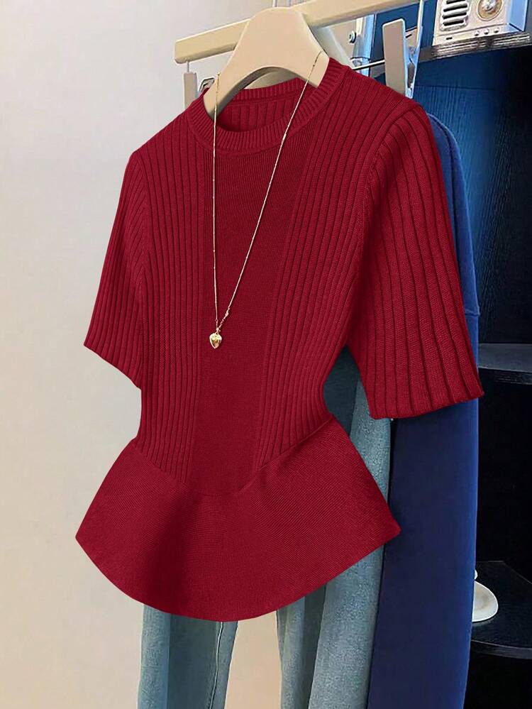 GlowEve New V-Neck Cardigan Vest For Women, Minimalist European And American Style, Solid Color, Elegant, Versatile Knit Top - Red - View 1