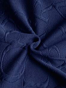 SHEIN Playful Pals 2 件套幼儿男童休闲提花连帽 T 恤和松紧腰裤套装，适合通勤、上学、休闲、度假、运动、秋冬季、6 个月 - 3 岁、儿童服装、婴儿服装、婴儿 T 恤、婴儿裤子 - 寶藍色 - 查看 8