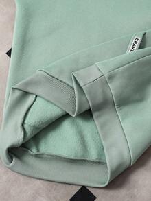 Sudadera ligera de color gris sólido casual para adolescentes/adolescentes hombres en otoño e invierno - verde menta - Ver 8