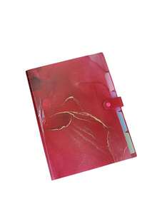 1 PC Stylish Funky File Organizer With 5 Pockets And 16 Labels, Natural Marble Expanding File Folder, Make Your Study, Life And Work Be Different - 6 Patterns Optional - Multicolor - View 3