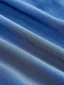 SHEIN MOD Women's Elegant Spaghetti Strap Faux Denim Lace-Up Waist Bustier Dress,Fall /Winter,Halloween,Christmas, Going Out,Cute,Gothic,Chic,Casual,, Blue Formal Dress, Blue Wedding Guest Dress, Blue Sundress